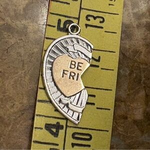 Half Silver Best Friend Charm Pendant heart